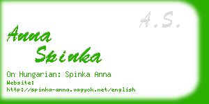 anna spinka business card